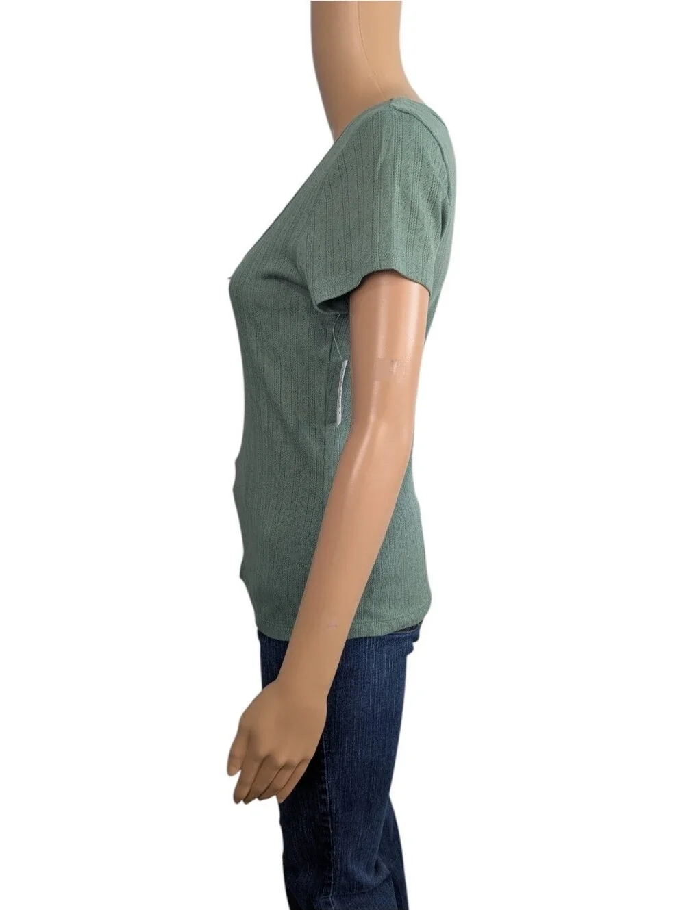 Old Navy Lace-Trim Ribbed Pointelle T-Shirt M